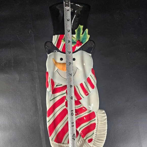 Fitz & Floyd Snack Therapy Snowman Server/Tray/Platter Wall Hanging Original Box - Picture 9 of 10